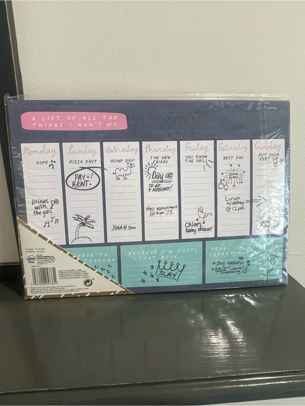Cute Weekly Planner Pad - Navy, Teal & Pink